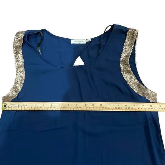 Blu Pepper High Low Sequin Sleeve Tank - Picture 4 of 6